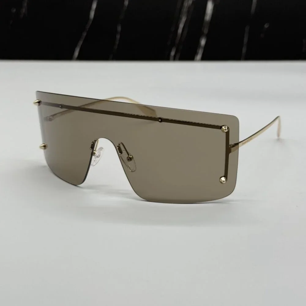NEW AM0412S 002 ALEXANDER MCQUEEN SHIELD UNISEX SUNGLASSES